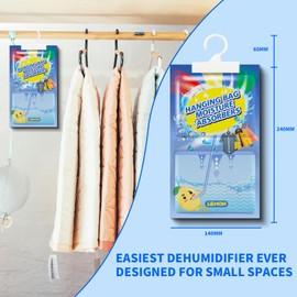 Luftentfeuchter Hängetaschen, 5 * 100g Entfeuchtungsgranulat mit Duft, Hängender Entfeuchtungsbeutel,gegen Feuchtigkeit Anti-Schimmel Desodorierende Feuchtigkeitsbeständige Trockenmittel-Tasche