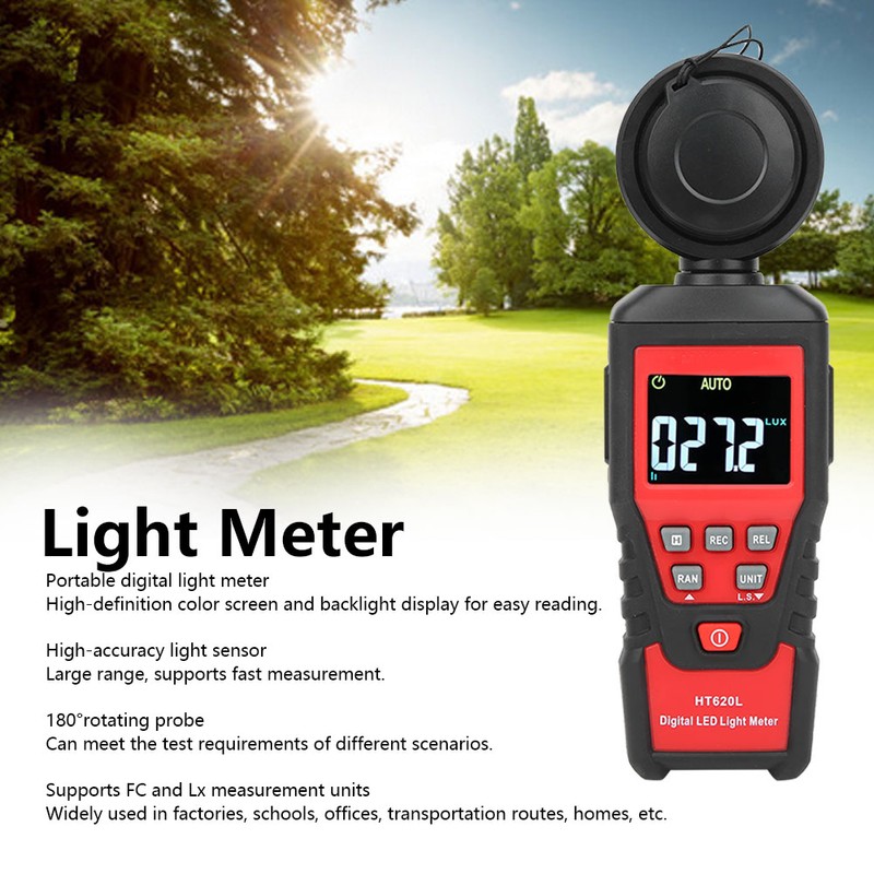 HT620L High Accuracy Portable Digital Light Illuminance Meter Photometer 0‑200000Lx