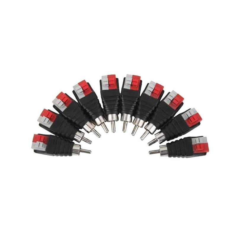 10pcs RCA Connector Converter Adapter Speaker Cable Audio