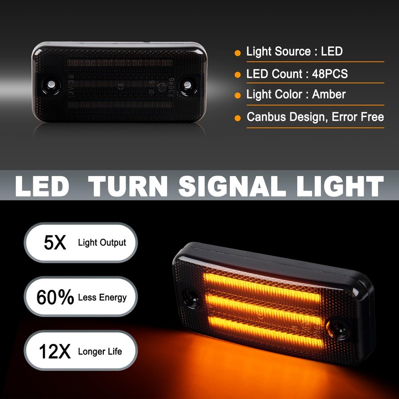OZ-LAMPE LED Side Marker Light Side Indicator Indicator for Fiat