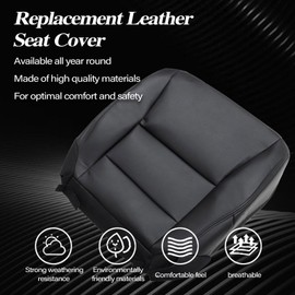 Sekeseauto Black Replacement Driver and Passenger Side Bottom Seat Covers Compatible with Honda Accord 2013 2014 2015 2016 2017