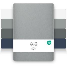 puredown Set of 2 Premium Fitted Sheets 140 x 200 cm Microfibre Bed Sheet for Mattresses up to 25 cm, Thick Comfortable Breathable Fitted Sheets Bed Linen, Oeko-Tex Certified, Light Grey