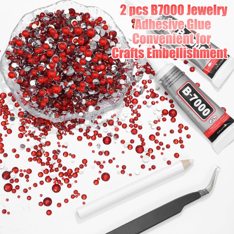 Red Resin Rhinestones Flatback Gems Bedazzler Kit for DIY