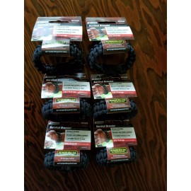 Secureline Lot of 6 Survival Bracelets Secureline 550 Paracord Military (Medium) New Black