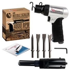 LE LEMATEC Air Needle Scaler with Chisel Kit, 4800 BPM Pneumatic Hammer for Rust & Paint Removal, Metal Scraper Tool - LE-AN324K
