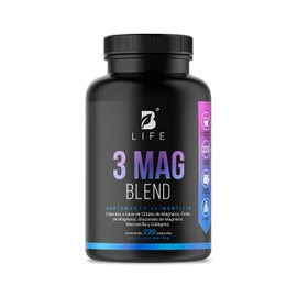 B Life Company  Citrato, xido y Gluconato de Magnesio  220 Cpsulas de 500 mg  Alta absorcin. Ingredientes Naturales. 3 Mag Blend.                     
