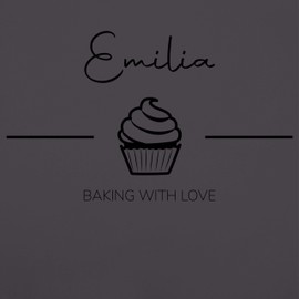 Geschenk mit Namen personalisiert by Shirtracer - Apron - Baking with Love with Name, 5 anthracite