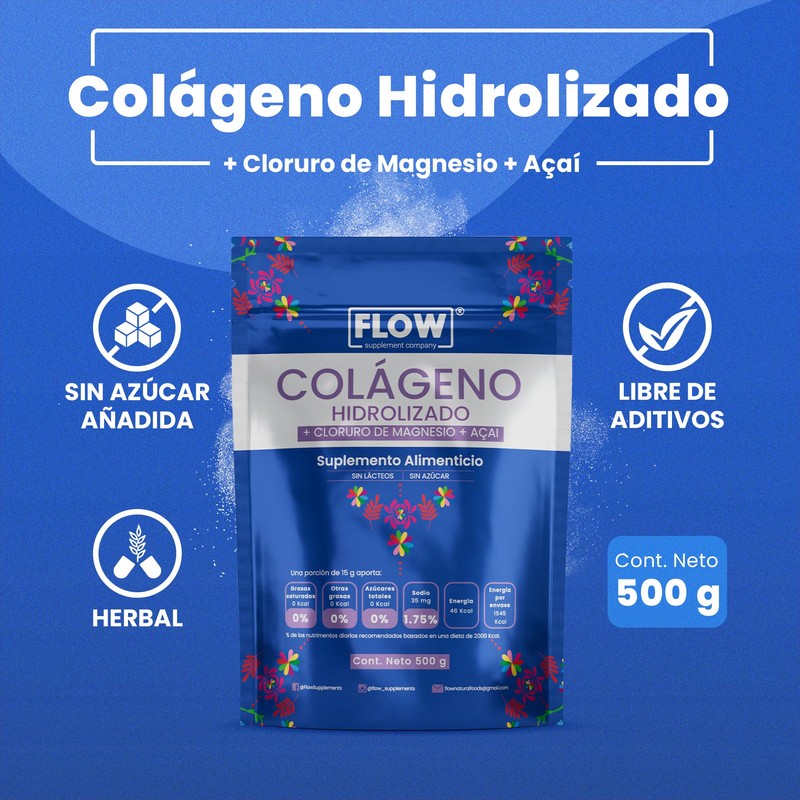COLAGENO HIDROLIZADO CON CLORURO DE MAGNESIO Y ACAI - 500