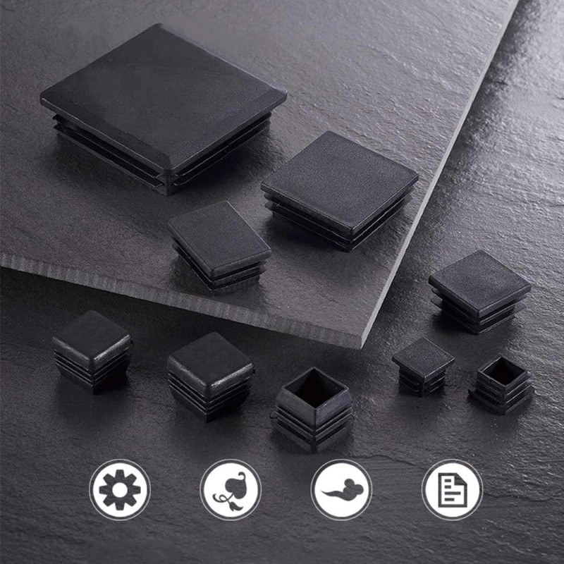 Suiwotin 24Pack 19Mm (3/4 Inch) Square Plastic Plug, Square Tubing