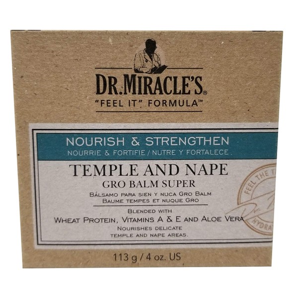 Dr. Miracle's Strengthen Temple & Nape Gro Balm Super Strength, 4 oz (Pack of 2)