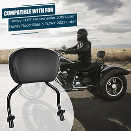 DSISIMO Motorcycle Passenger Backrest Sissy Bar Compatible with for Harley FLRT Freewheeler 2015-2025 Road Glide 3 FLTRT 2023-2025 Detachable Rear Sissy Bar Backrest