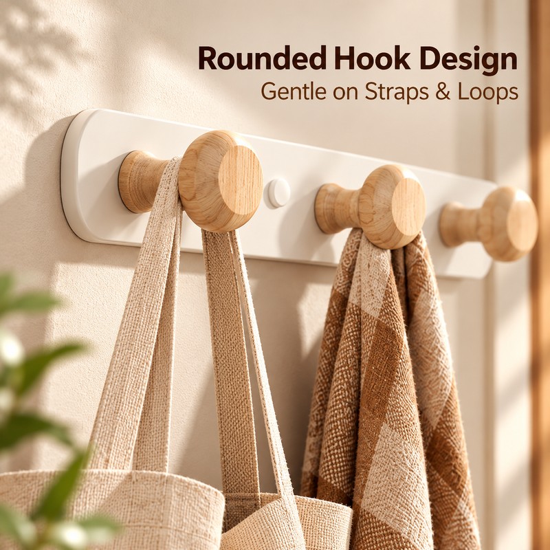 No-Drill Wall Coat Rack for Clothes & Bags – Carbon