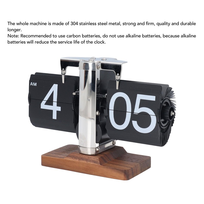 Flip Desk Clock, 12 Hours Single Sided Auto Flip Table