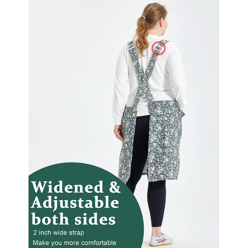 Big Plus Size Aprons for Women with Pockets Cotton Linen