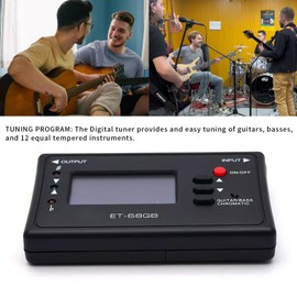 Metronome Tuner,3 In 1 Digital Metronome Tuner Tone Generator for Guitars Bass（ET -68GB）