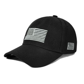 Zando American Flag Baseball Cap Black One Size - Cotton Patriotic Baseball & Trucker Caps for Men & Women –Low Profile Embroidered USA Hat Adjustable Outdoor Travel Tactical Casual Styles