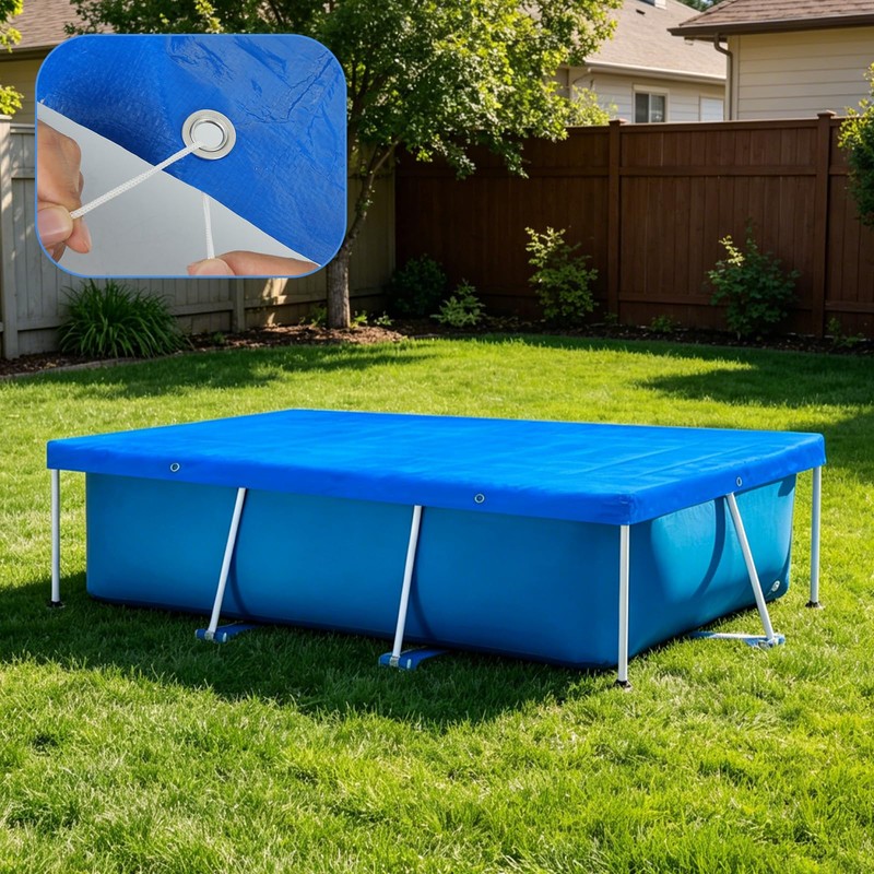 8.5 x 5.5’ Rectangular Pool Cover for Frame Above Ground