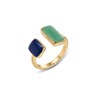 Aliyoham 14K Gold Plated Adjustable Enamel Ring for Women, Asymmetrical