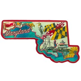 Maryland State Shaped Souvenir Magnet, Durable Fridge Accessory, Collectible Item for Travelers, Approximately 2 Inches