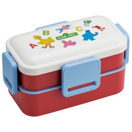 Skater PFLW4AG-A Antibacterial Fluffy Dome-Shaped Lid, 2-Tier Lunch Box, 20.3 fl oz (600 ml), Sesame Street, Made in Japan