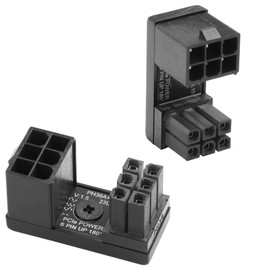 ELFJMZP ATX 6-pin female to 6-pin male 180-degree Angle connector Type A, desktop PC GPU graphics card power connector upward conversion (pack of 3)