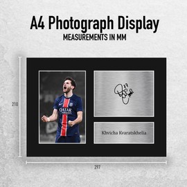 HWC Trading Khvicha Kvaratskhelia Paris St. G Gifts Printed Signed Autograph Picture for Football Fans and Supporters - A4