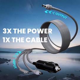 Terapaton 3 in 1 USB-C to DC Power Cable for Starlink Mini - with 18AWG 10FT Cable, 100W+ PD & DC Power Supply Use (for Car Cigarette Lighter)