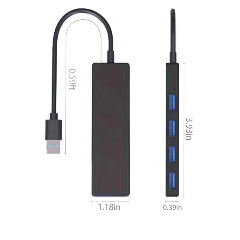 4-Port USB 3.0 Hub, Ultra-Slim Data USB Hub, for MacBook,