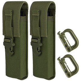 bvya 2 Pack Tactical Molle Flashlight Pouch Holster Case Belt Pouch, Lightweight Molle Pouch Mini Tool Pouch for Tactics Accessory