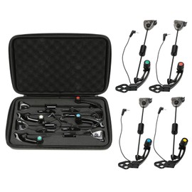 Lixada 4pcs LED Fishing Swingers Set Fish Bite Indicator Illuminator Carp Fishing Tackle with Carry Case