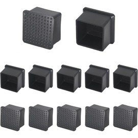 12Pcs 1-1/2" x 1-1/2" (38mmx38mm) Square Rubber Chair Leg Tips Caps, Chair Table Leg Covers Floor Protectors, Chair Leg End Caps for Furniture, Chair, Table