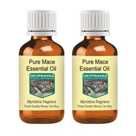 Devprayag Pure Mace Essential Oil (Myristica fragrans) Natural Therapeutic Grade Steam Distilled (Pack of Two) 100ml X 2 (6.76 oz)