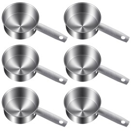 6 Pcs Stainless Steel Measuring Cups 1/2 Cup - 125ml Metal Scoops for Kitchen, Baking, Coffee & Pet Food, Dishwasher Safe & Rust-Proof