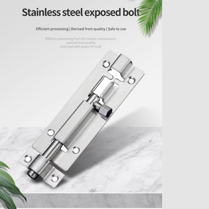 2 Pack 3" Chrome Slide Door Bolts, Stainless Steel Barrel