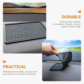 Almohadilla Antideslizante para Tablero de Auto Textura Fina y Detalles Brillantes, Accesorio para Montaje de Teléfono Móvil en Interiores de Carro