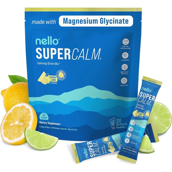 Nello Supercalm Drink Mix - Ashwagandha KSM 66, Magnesium Glycinate