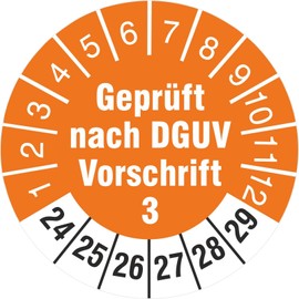 100 x Test Badge 18 mm Test Labels Tested According to DGUV Regulation 3 2024-2029