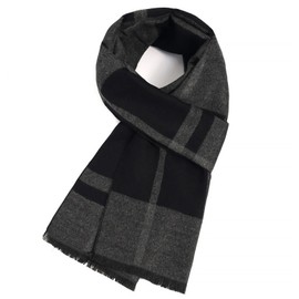 SGQTZDZQ Mens Scarf Winter, Cashmere Scarf Tartan Scarf Cashmere Neck Scarf for Men, Scarf for Men Great Gift for Men (Dark Grey tartan)