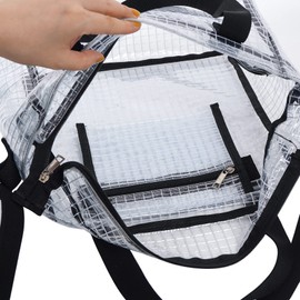 NOTAG Engineer Bag, Shoulder Bag, 2-Way Handbag, Anti-Static, Clean Bag, Transparent, Large, Wide Gusset, Tool Bag, Clean Room, Work, Construction, Work (Black), Black
