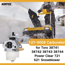 NIMTEK 127-9008 Carburetor Kit for Toro Power Clear 621 721 Snowblower 38741 38742 38743 38744 38751 Models