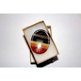 SEVEN CHAKRA Crystal Thumb Palm Worry Stone Oval Anxiety Relief Reiki Powers Protection Healing Crystal Fidget Stone with GIFT BOX