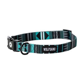 Wolfgang Heavy Duty, Adjustable Dog Collar with Quick Release Nylon Buckle for Walking & Training, WesternSky Print, Large