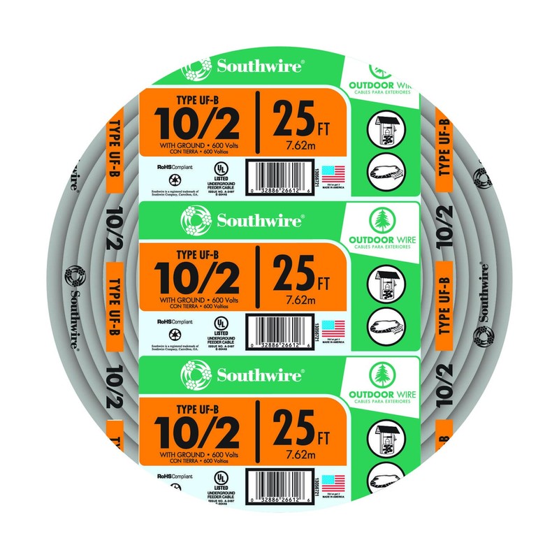 Woods Southwire 13054221 25ft 14/2 AWG Solid UF-B Type Underground