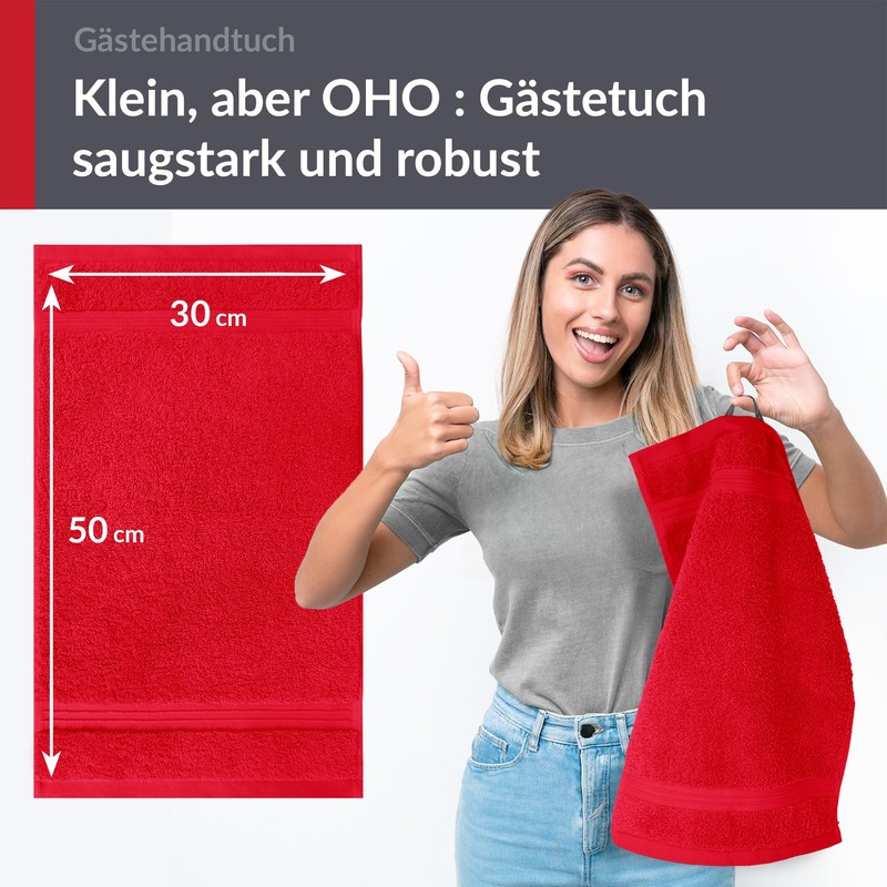 Lashuma Guest Towel, Scarlet Red, Bath Textiles, Linz Terry Towel