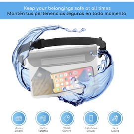 Canotagio Bolsa Impermeable/Cangurera Sumergible a Prueba de Agua Tamaño Extra Grande. Perfecta para Deportes, Senderismo, la Playa y la Alberca. Disponible en 3 Colores.
