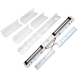 Dual Door Electromagnetic Lock 600lbs | 12V with LED Indicator | NO/NC Options | Fits Double Door Access Control with Z and L Bracket (Dual Door Magnetic Lock 600lbs+Z and L Aluminum Alloy Bracket)