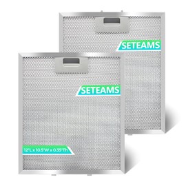 W10169961A Range Hood Filter Replacement 12" Long x 10.5" Wide - Aluminum Frame & Mesh - 2 Pack by seteams