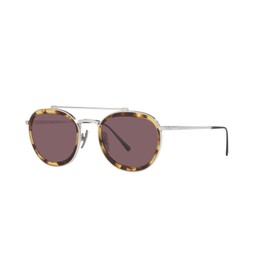 Persol PO5008ST Aviator Sunglasses, Silver/Dark Violet Polarized, 51 mm