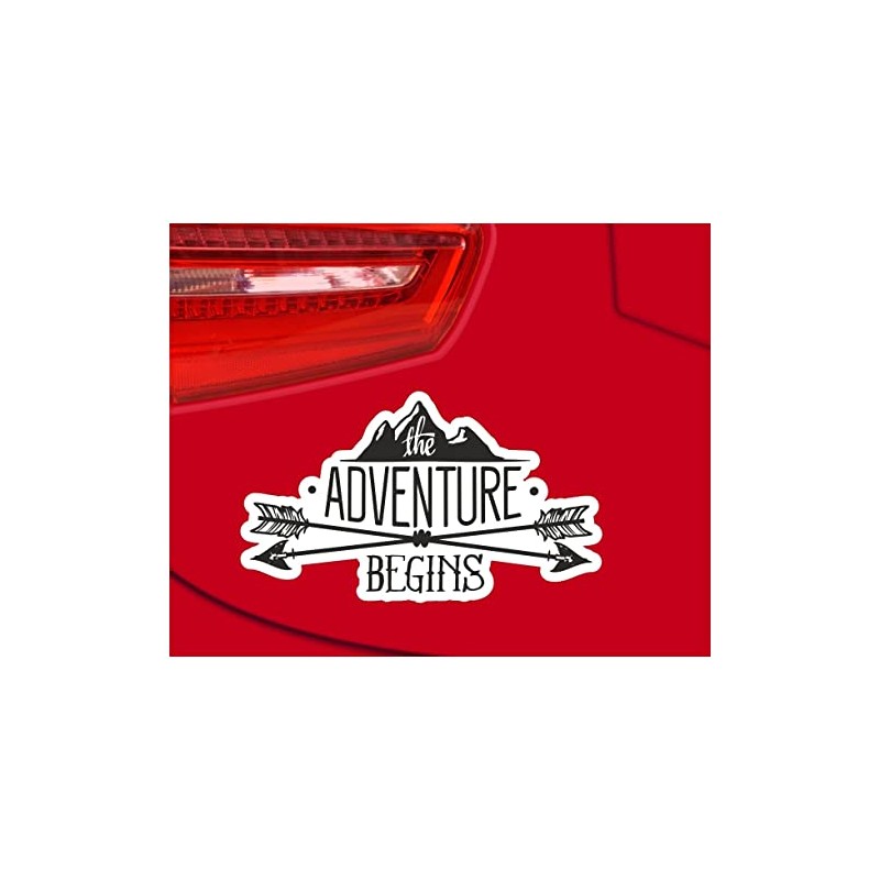 Samunshi® Adventure Begins Lettering Sticker Car Sticker Windscreen Sticker Motorcycle
