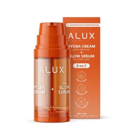 Hydra Cream + Glow Serum | Crema Hidratante Facial + Serum Facial 2 en 1 | Con Colágeno y Acabado Luminoso Efecto “Glow” | 60 ml (30 ml + 30 ml) | Vegano Y Cruelty Free | ALUX